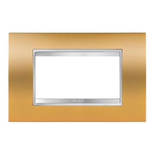 Gewiss GW16204MO Chorus Lux Placca, 4 Posti, Oro