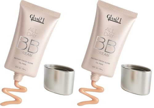 Image of Glam21 BB Cream | Long-Lasting Oil-Free Formula with SPF 30 | Lightweight & Non-Greasy Creamy Texture | Skin-Brightening Daily Makeup for All Skin Types | 40gm, Pastelle-02 (Pack of 2)