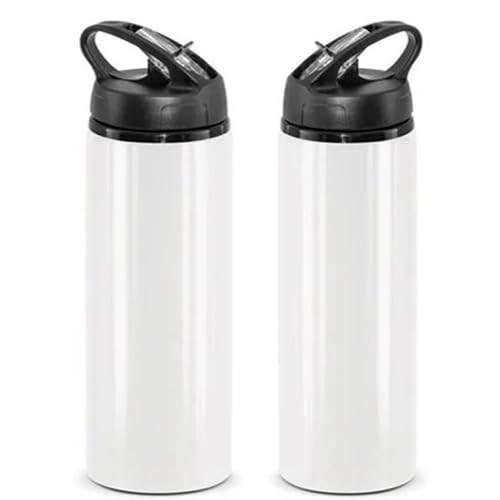 Image of Customized Aluminium Sipper /Bottle 750 Ml With Your Photo, Name & Quotations With Straw On Special Occasion / NS10, White