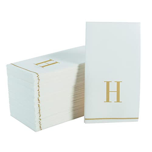 Luxe Party 112 Pack Monogram Napkins | Letter H Initial