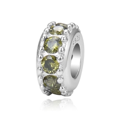 Adabele 1pc Solid Sterling Silver Birthstone Charm Tarnish Resistant Sparkle Cubic Zirconia Diamond Bead Compatible with Pandora All Personalized Women Charm Jewelry Making