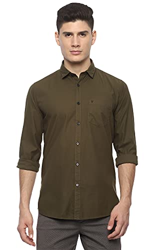 Image of Van Heusen Men's Cotton Slim Fit Solid Casual Shirt