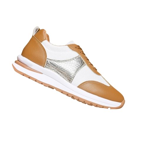 Zapatos casuales para mujer de cuero y panel de malla, tenis de plataforma, zapatos planos con cordones, zapatos planos antideslizantes, zapatos ortopédicos para caminar, zapatos deportivos versátiles