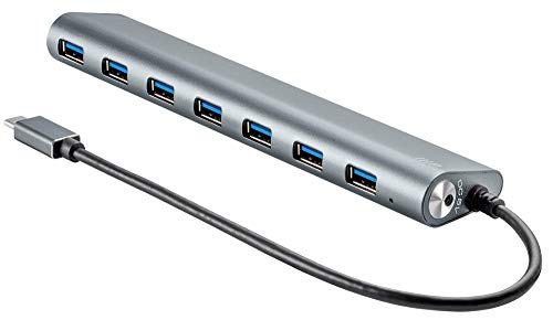 Monoprice 7 Port USB-C Hub - Aluminum, SuperSpeed Transfer Rates, Compatible With Apple