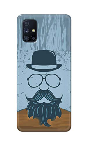 Image of PRINTFIDAA Mustache Beard and Hairstyle Hipster in Glasses Printed Designer Hard Case for Samsung Galaxy M51, SM-M515F / DSN Back Cover -(e) RPM1002