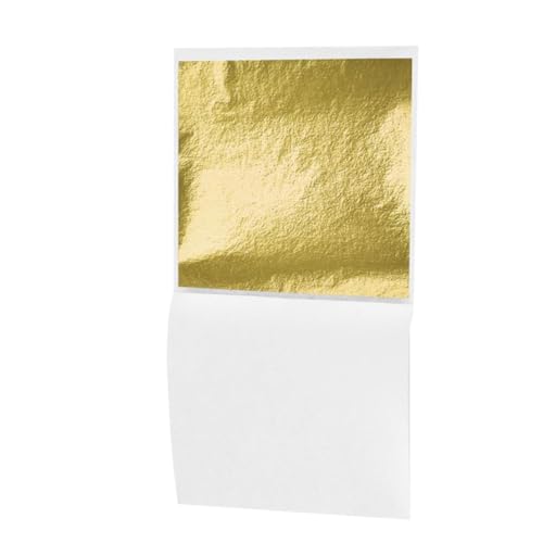 HOODANCOS 14x14cm Imitation Gold Foil Sheets 100pcs Arts and Crafts Glitter for Painting and Furniture Decoration