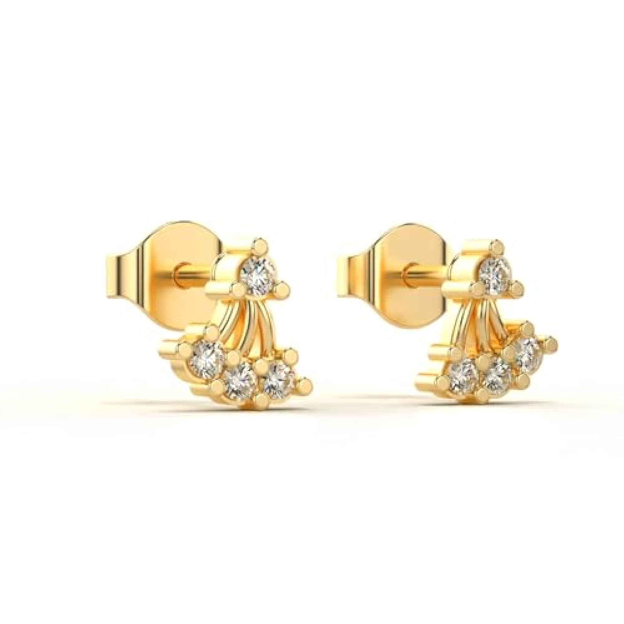 Women's Sterling Silver & Lab Grown Diamond 0.18cts Elegant Yellow Earrings