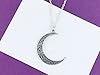 Crescent Moon Necklace - silver plated or sterling silver - custom length jewellery, celestial goth gothic emo wicca wiccan witch witchcraft witchy pagan halloween costume 90s spiritual astrology #4