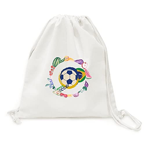 Sac en tissu pliable le brésil le football sports cabas légumes réutilisable