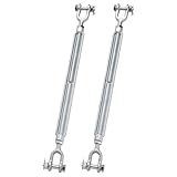 LordHardware 1/2 x 12 Inch Galvanized Turnbuckle Forged Jaw and Jaw Turnbuckles for Cable Rail Rigging Rope Chain 2200 lbs Load, 2PCS (1/2'' X 12'')