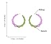 Azusa Sun Colorful Bamboo Hoop Earrings 80s 90s Outfits for Women Large Chunky Bamboo Acrylic Resin Earrings Hip Hop Statement Jewelry Gifts - Black White