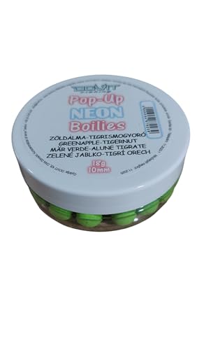 Dovit Boilie de neón emergente de 10 – 14 mm, para carpa, método de pesca (manzana verde tigre nuez)