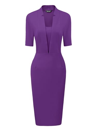 Image of Allegra K Work Dresses for Women's Short Sleeve Business Office Pencil Dress
