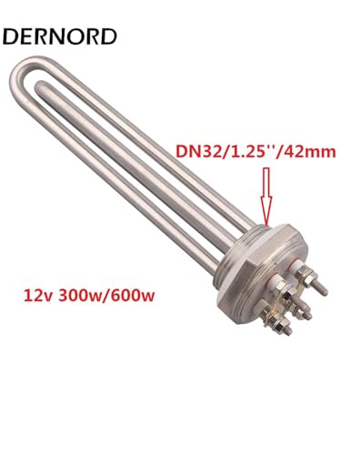 Elemento calefactor 12V para depósitos de agua SUS304 con conexión DN32 3