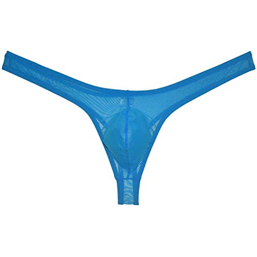 Men's Bulge Pouch Thong Underwear Sheer Mesh T-back Tempting G-string2