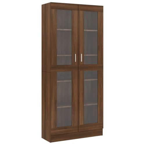vidaXL Vitrina Madera contrachapada Roble marrón 82,5x30,5x185,5 cm