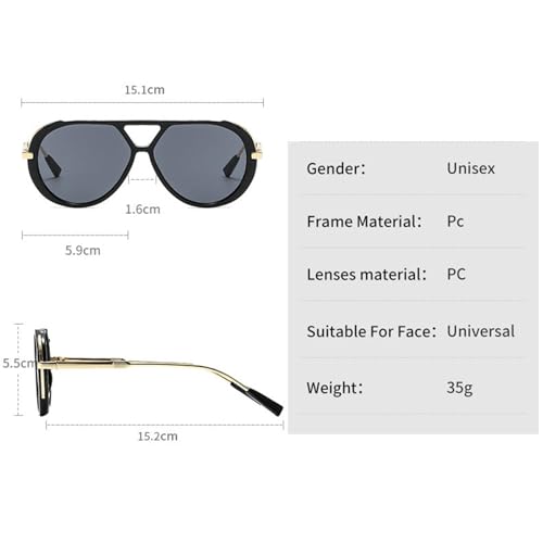 helena Retro Metal Double Bridges Square Women Sunglasses Fashion Shades UV400 Men Punk Pilot Sun Glasses3