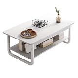 AOBOPO ローテーブル センターテーブル 二段収納 リビングテーブル 長方形 大きめ おしゃれ 座卓 コーヒーテーブル ソファテーブル 北欧スタイル 応接室 省スペース 簡単な組み立て ロータイプ (80*45*42cm,ウォーム...