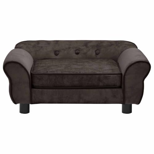 vidaXL Hundesofa Braun 72x45x30cm Plüsch Hundecouch Hundebett Haustiersofa