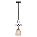 Forte 2661-01-32 One Light Mini-Pendant, Antique Bronze Finish Umber Linen Shade