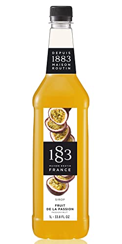 Image of 1883 Passion Fruit Syrup for Drinks, Made in France, 1 Liter Plastic Bottle