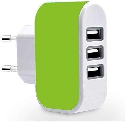 Digibuff 3 Ports 3.1A Triple USB Port Wall Home Travel AC Charger Adapter EU Plug Mobile Phone Charger (Green)