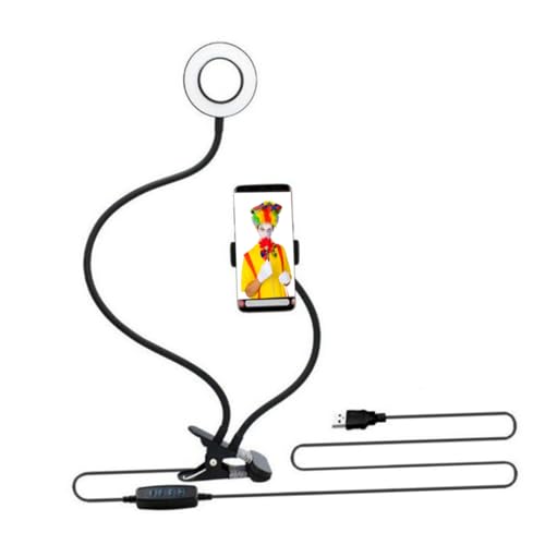 COLLBATH Selfie Live Broadcast Bracket 3-Stage Adjustable Led Fill Light Dimmable Phone Holder 360° Rotation Charging