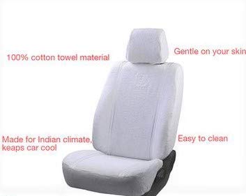 Image of AUTOKAAR Cotton Fabric Heavy White Towel SEAT Cover for TATA Nano