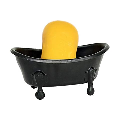 TenFuju 5.5" Black Clawfoot Bathtub Metal Tube Decortative Soap Dish Holder Shower Bar Soap Tray for Bathroom or Kitchen,1 Pack Cover
