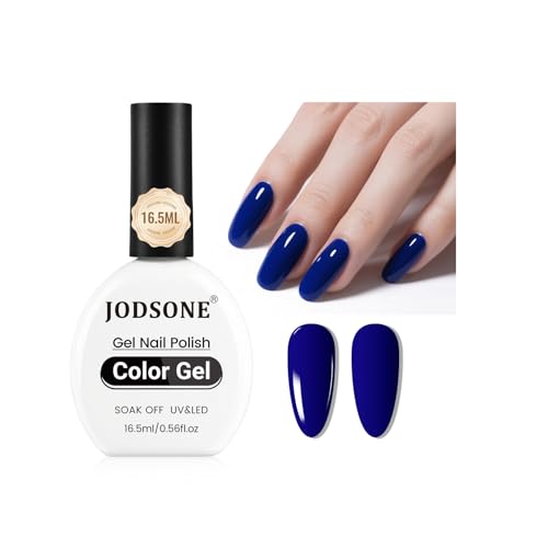 JODSONE 16.5ml Dark Blue Gel Nail Polish Bright Dark Blue Gel Polish Nail Manicure Salon DIY at Home High Gloss Soak Off U V
