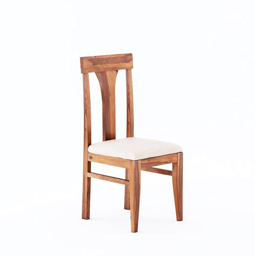 Image of SONA ART & CRAFTS Paan Solid Sheesham Wood Dining Table Set of 6 Dinner Dinning Table with 6 Cushion Chair for Dining Furniture for Living Room Home Hotel Office Self Assembly (Honey Finish)