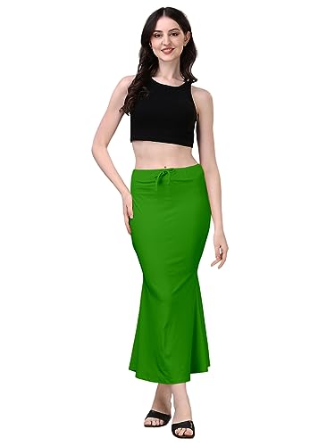 Image of Women's Saree Shapewear Petticoat, Cotton Blend Stretchable Mermaid Skirt, High Waist Tummy Control, Smooth Curve Fit with Adjustable Drawstring