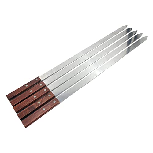 UGPLM Set of 5 Kebab Handle Your Hands Fork Barbecue Skewers Flat Skewers for Grilling, Party,