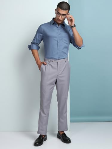 Image of Highlander Men's Slim Fit Formal Shirt | Solid Formal Shirt for Men | Comfortable Fabric | Stylish Design for Everyday Use & Office Wear
