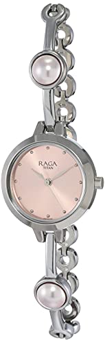 Titan Raga Viva Quartz Analog Pink Dial Silver Metal Strap Watch for Women - NT2576SM01 Titan Raga Viva Quartz Analog Pink Dial Silver Metal Strap Watch for Women - NT2576SM01