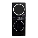 Equator Premium Stackable 15 Lbs Washer 1.62cf 110V+Vented Digi Dryer 3.5cf 110V(Black)