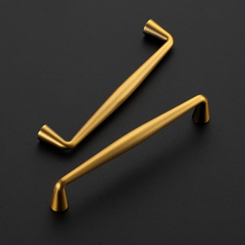 Image of Ravinte Brushed Brass Cabinet Handles Solid Handles,5 Inch,5 Pack