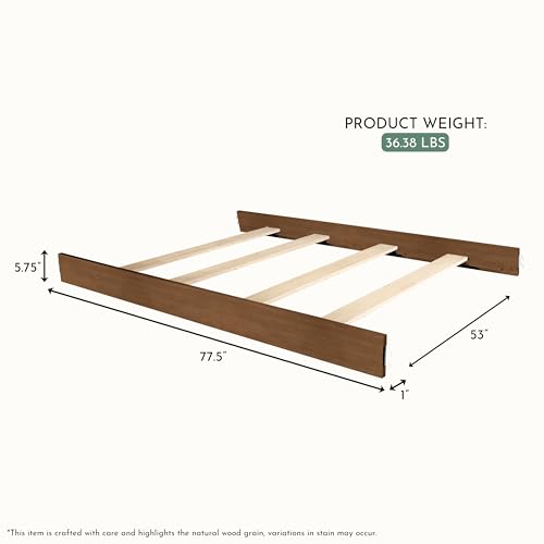 Image of Evolur Flynn Full-Size Bed Conversion Rails, Designed & Tested Cribs, Durable Hardwood Build with Secure Mattress Slats, Easy Assembly - Sedona