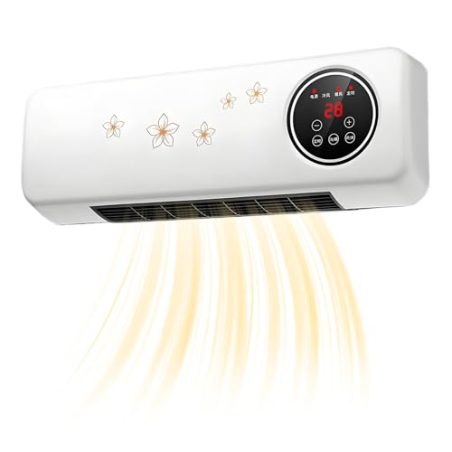 yakermur Aire acondicionado montado en la pared | Ventilador de pared - Ventilador controlado por temperatura de Control Remoto Canalizado para Sala de Estar Dormitorio Baño