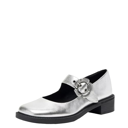 Coach Women's Metallic Tea Rose Mary Jane Flat