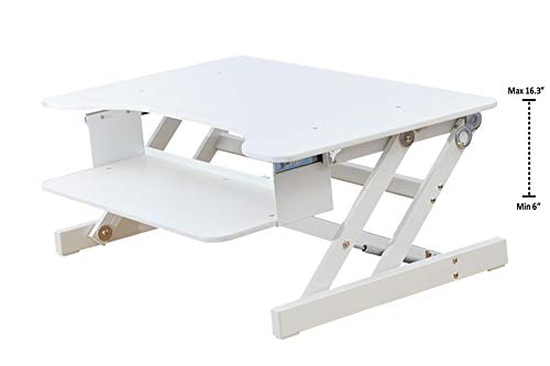 Rocelco 32” Height Adjustable Standing Desk Converter | Quick Sit Stand Up Dual