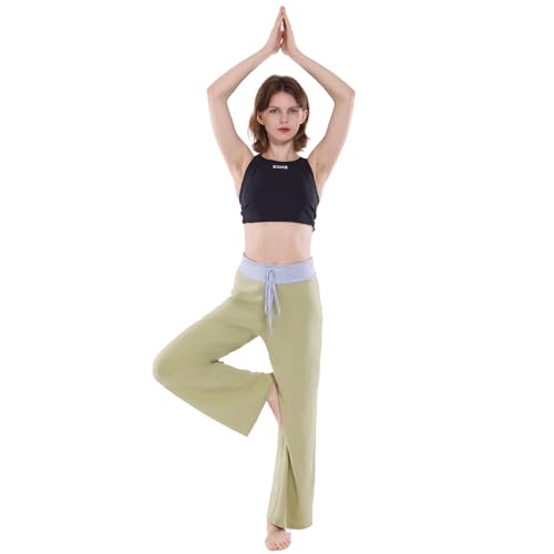 Image of NEWCOSPLAY Women's Comfy Pajama Pants Casual Drawstring Palazzo Lounge Wide Leg Pants