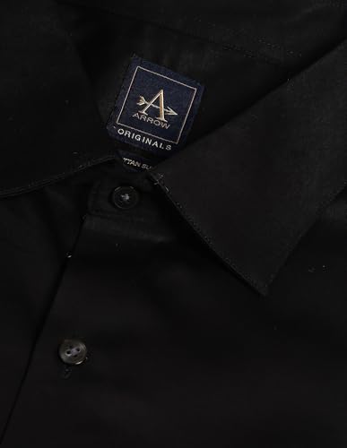 Image of Arrow Solid Slim Fit Mens Formal Shirt - 100% Cotton, Breathable & Comfortable, Full Sleeves Shirts for Men