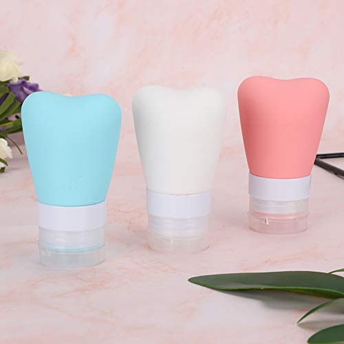 GOTOTOP Travel Bottles Travel Containers Set of 3 Travel Size Toiletries Containers 55ML Leak Leakproof Silicone Travel Bottles for Shampoo Conditioner Lotion Face Body Wash
