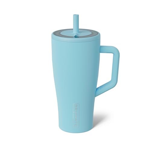 Image of BruMate Era 30 oz Tumbler with Handle & Straw | 100% Leakproof Insulated Water Bottle Tumbler with Lid & Flexible SoftSip Straw | Made of Stainless Steel | Cup Holder Friendly | 30oz (Glacier)