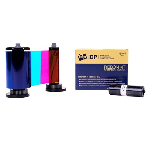 Image of IDP Genuine SMART-21 YMCKO Consumables Kit with 1ea Color 100-Print Ink Ribbon, 100 Primus PVC Cards, and Cleaning Roller (not Compatible with Solid Brand Products)