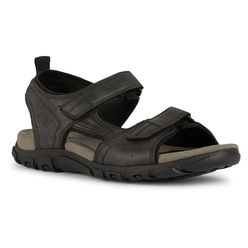 Geox Herren Uomo Strada B Sport Sandal, Black, 46 EU