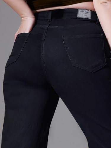 Image of Miss Chase A+ Women's Wide-Leg High Rise Regular-Length Stretchable Denim Jeans