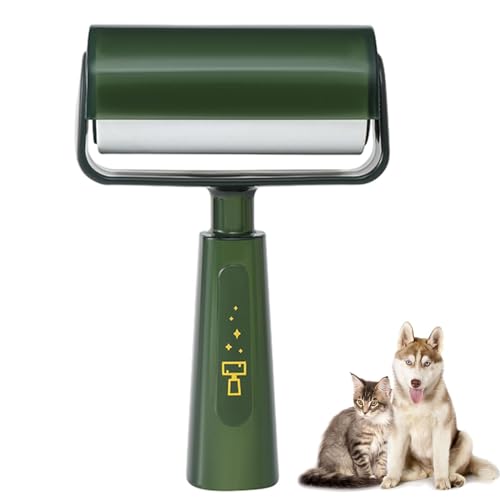 Samuliy Rodillo de pelusa para ropa, removedor electrostático reutilizable de pelo de gatos y perros, removedor de pelo de gatos y perros extra pegajoso para muebles, sofá, alfombra, ropa y ropa de