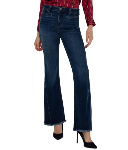 Liverpool Women's Hannah with Welt Pockets and Front Seam Detail Eco Stretch Denim in Mount Dora